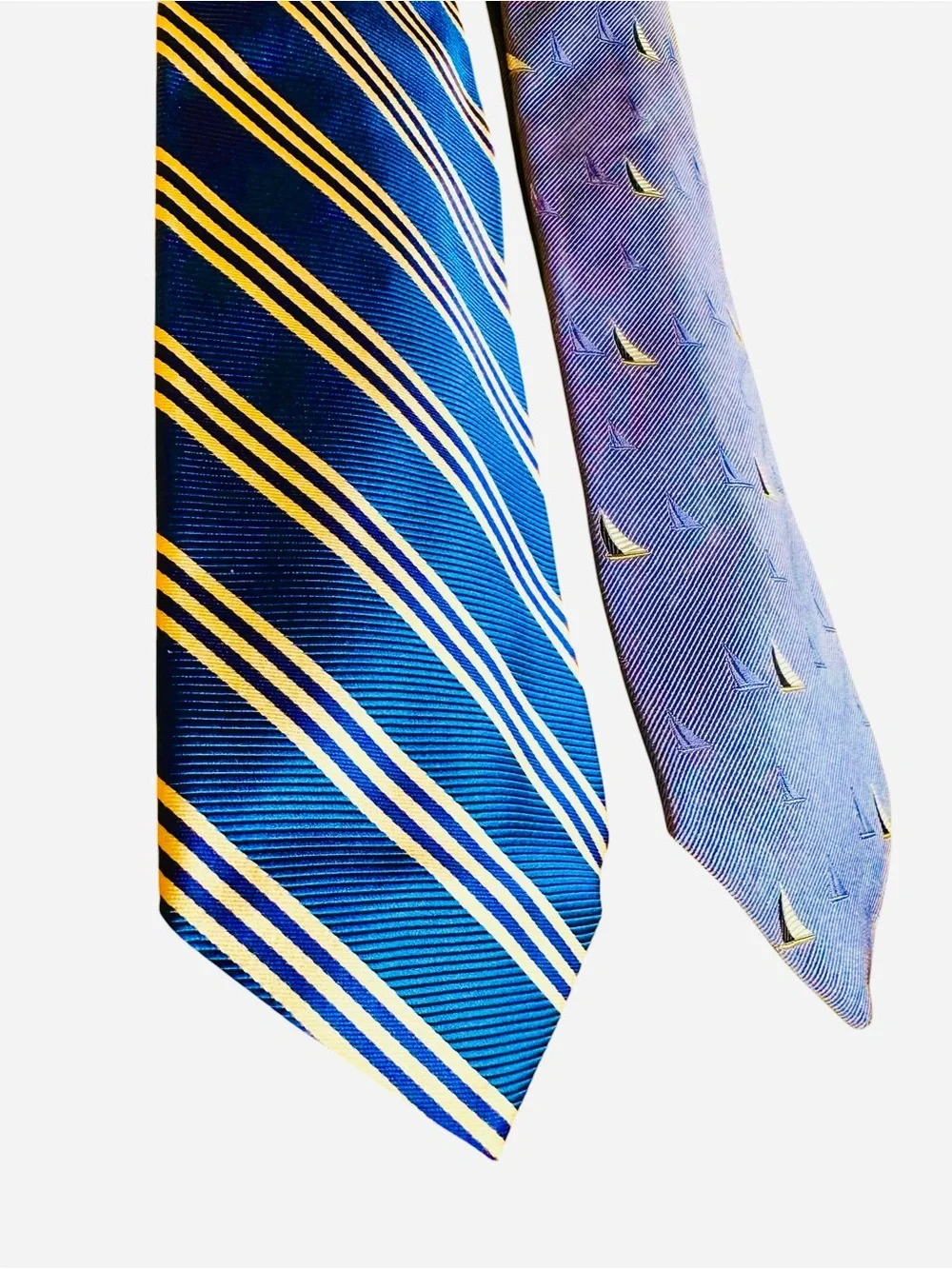 Lot of 3 BROOKS BROTHERS MAKERS Silk Necktie Ties Stripes Texture Blue New